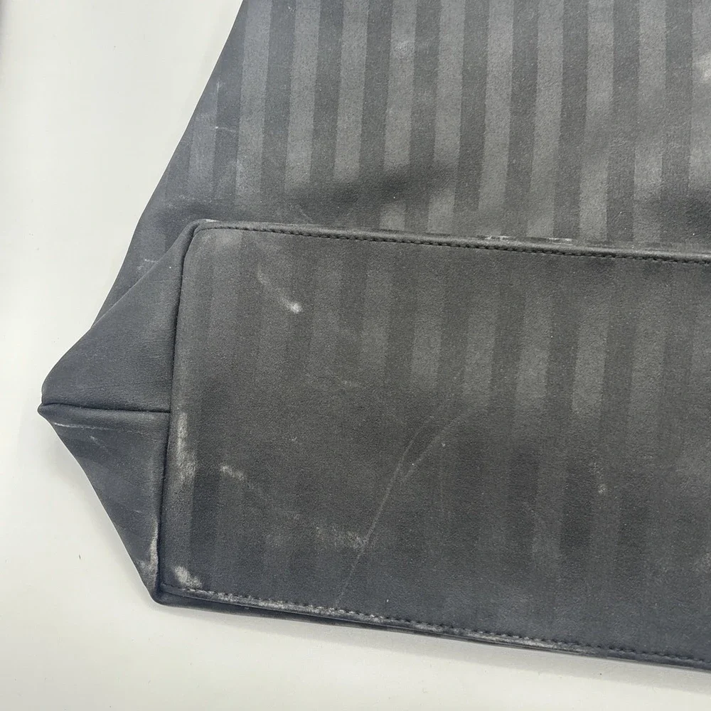 Nine‎ West Black Embossed Striped Backpack/Purse